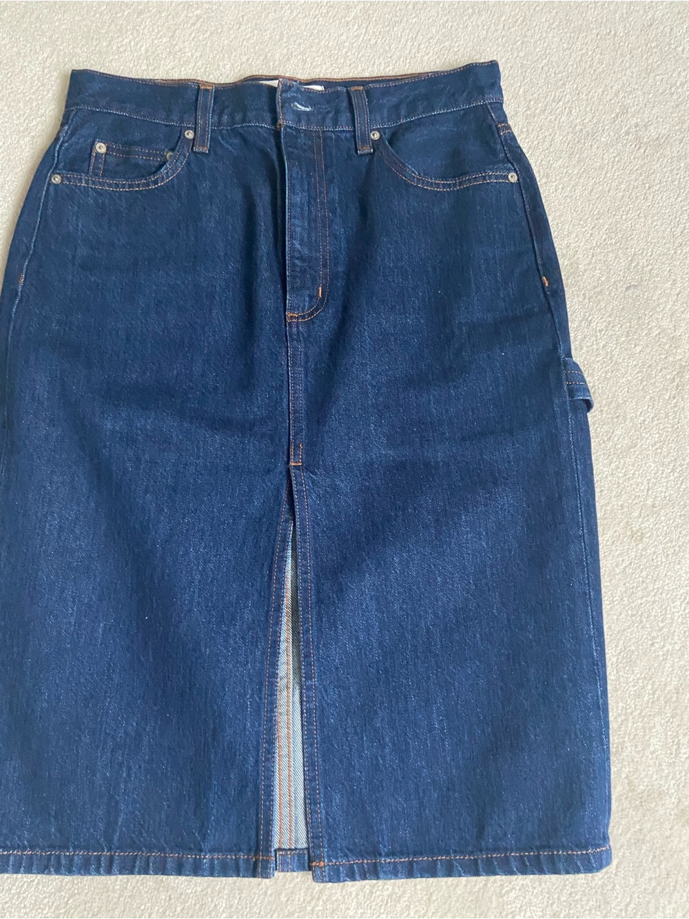 Aritzia Dark Blue Denim Pencil Skirt